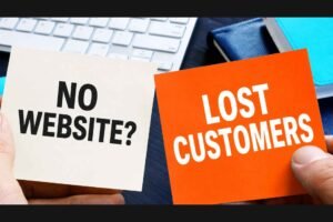 No website and lost customers shown on two business planning notes