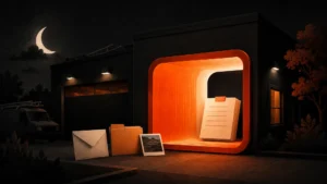 After-hours service requests organized through an illuminated business intake portal