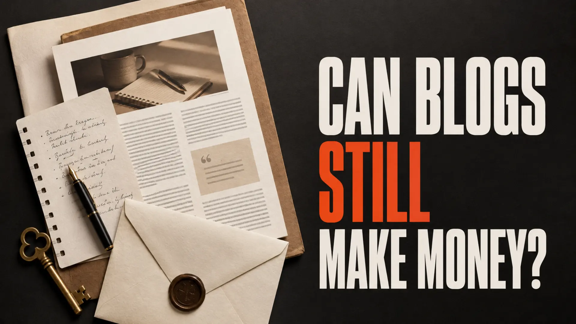 Publishing materials and membership key beside the headline Can Blogs Still Make Money