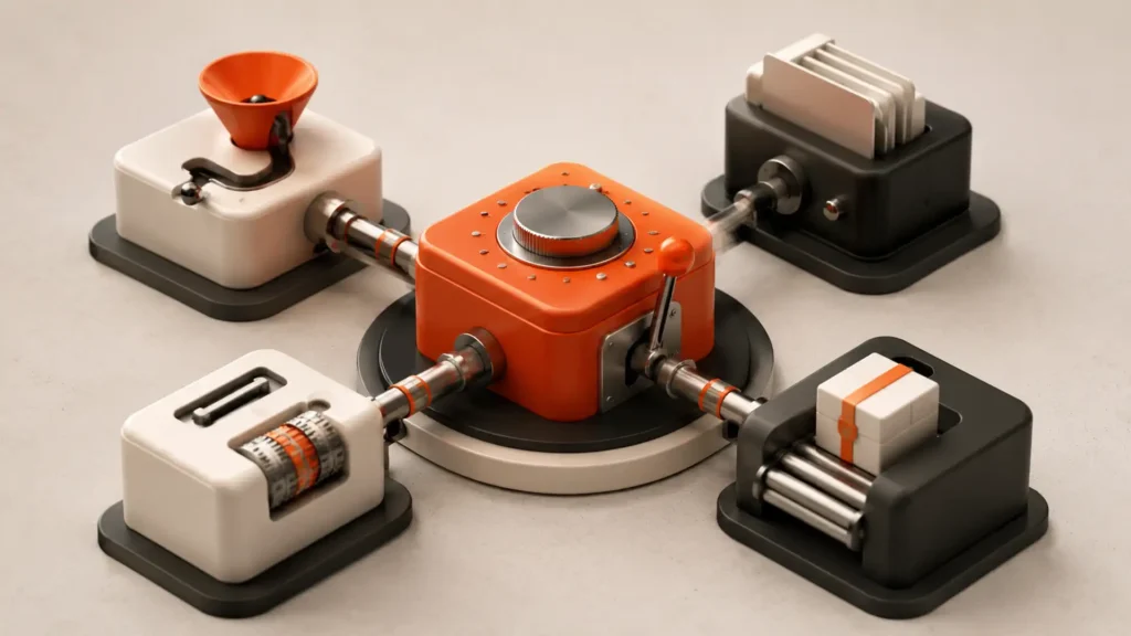 Single control hub coordinating intake, records, payments and fulfilment for a solo business
