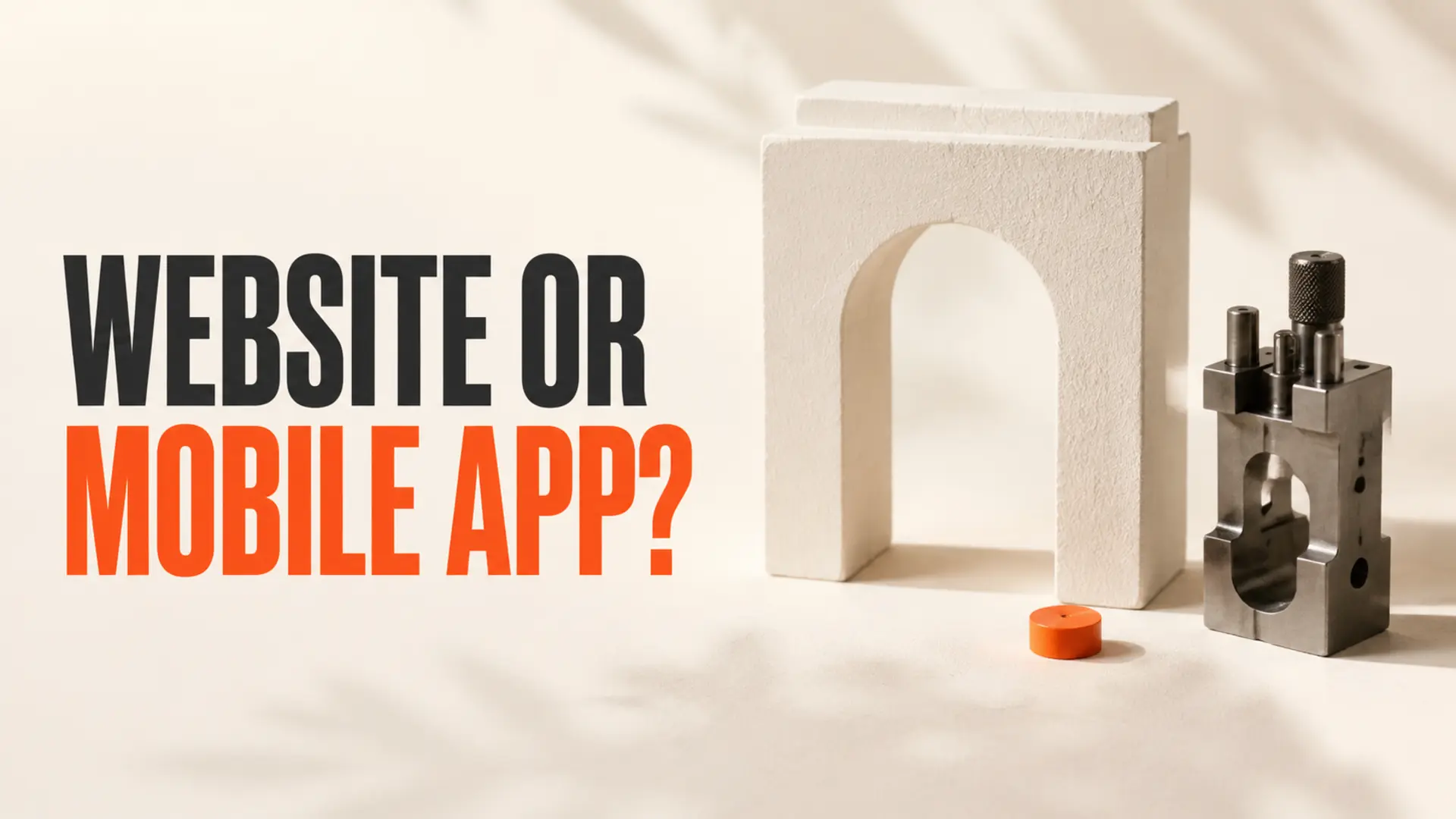 Website gateway and precision tool beside the headline Website or Mobile App